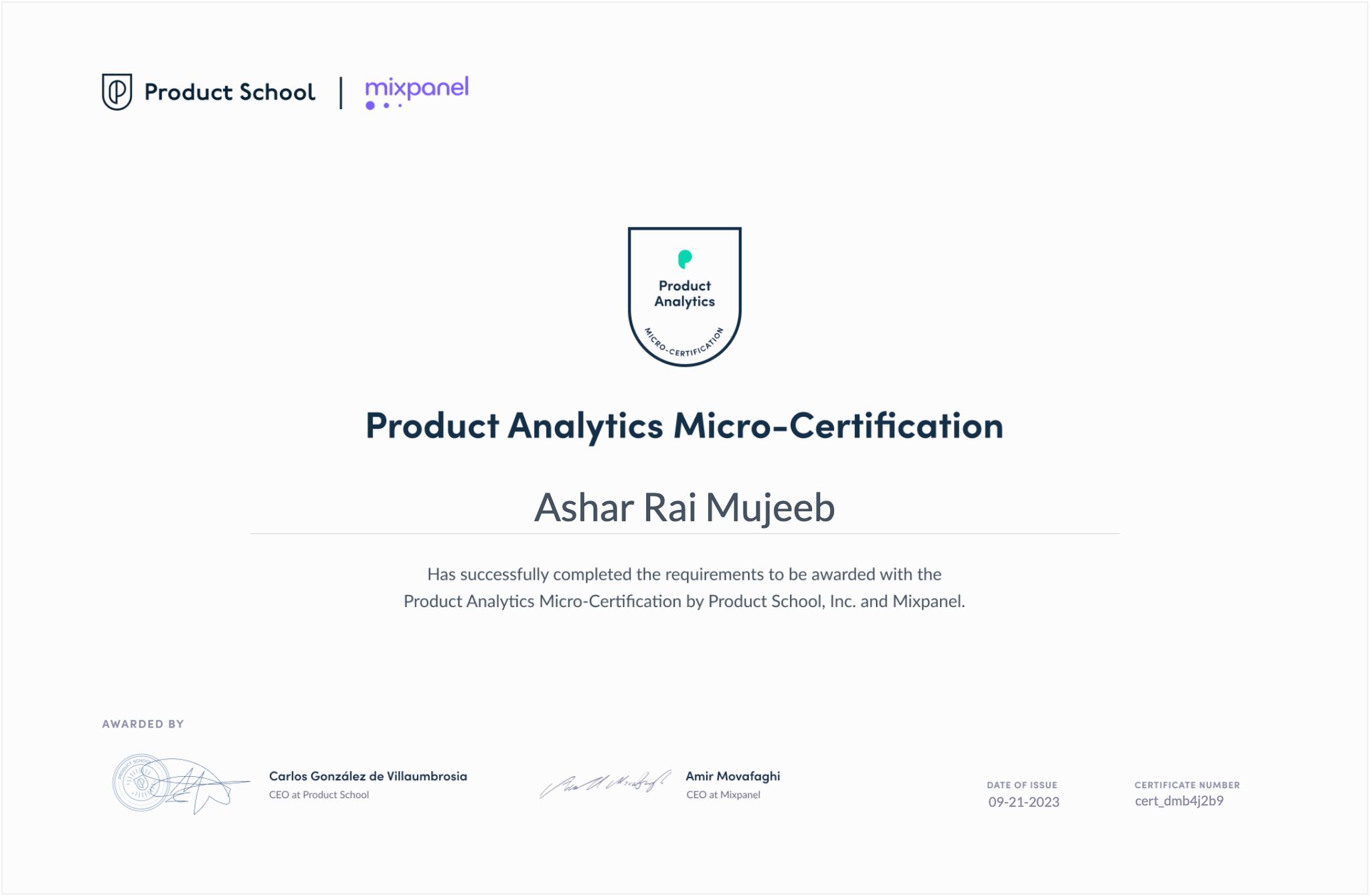 Mixpanel Certification